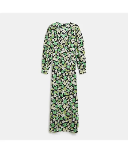 River Island Womens Wrap Maxi Dress Green Floral