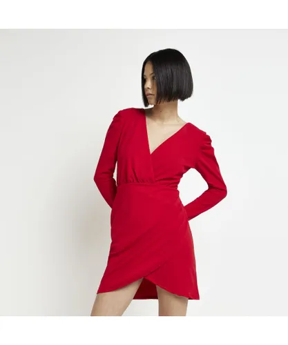 River Island Womens Wrap Mini Dress Red Frankie