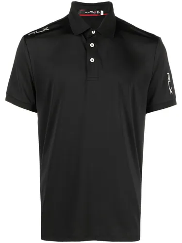 RLX Ralph Lauren logo-embroidered short-sleeved polo shirt - Black