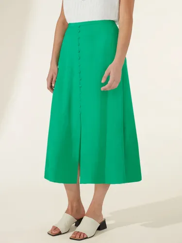 Ro&Zo Green Jacquard Button Skirt, Green - Green - Female
