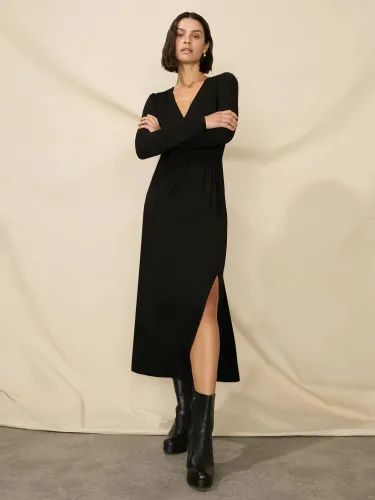 Ro&Zo Petite Black Jersey Dress, Black - Black - Female