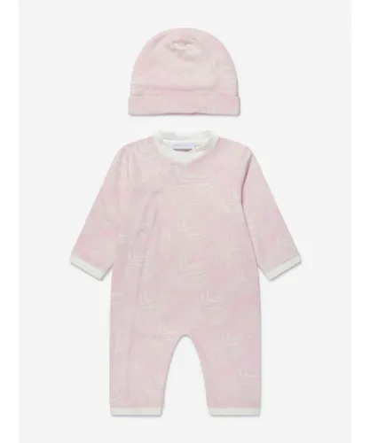 Roberto Cavalli Baby Girls Cotton Romper And Hat Set - Pink