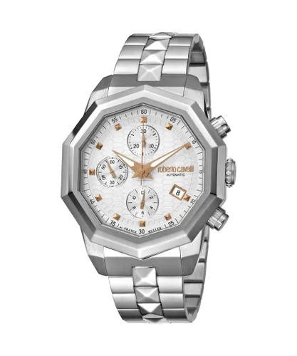 Roberto Cavalli Mens Silver Dial Stainless Steel Watch - One Size