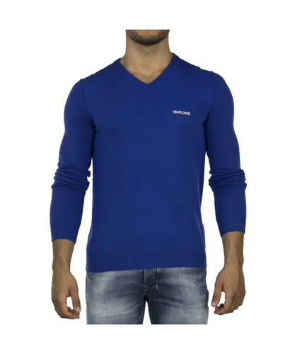 Roberto Cavalli Mens Sport Bluette Sweater - Blue Nylon