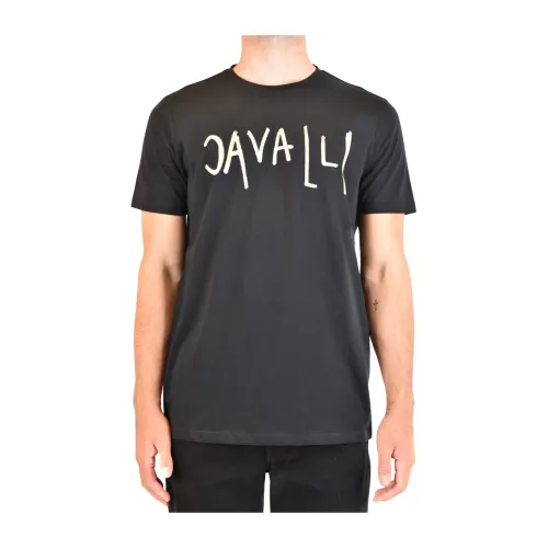 Roberto Cavalli , T-Shirt ,Black male, Sizes: