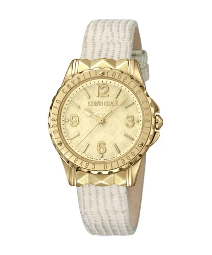 Roberto Cavalli WoMens Champagne Dial Beige Leather Watch - One Size