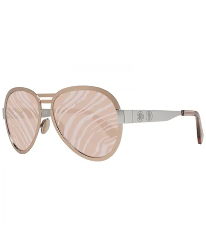 Roberto Cavalli Womens Patterned Aviator Sunglasses with Frame - Rose Gold - One