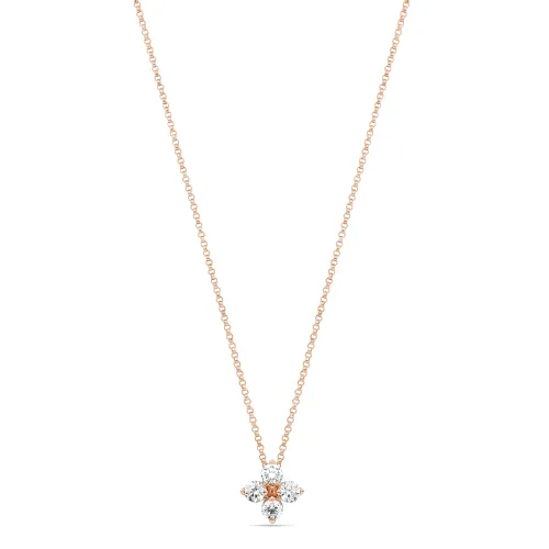 Roberto Coin Love in Verona 18ct Rose Gold Diamond Pendant Necklace - Gold