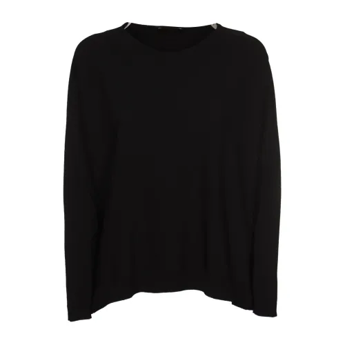 Roberto Collina , Black Boat Neck Sweater ,Black female, Sizes: