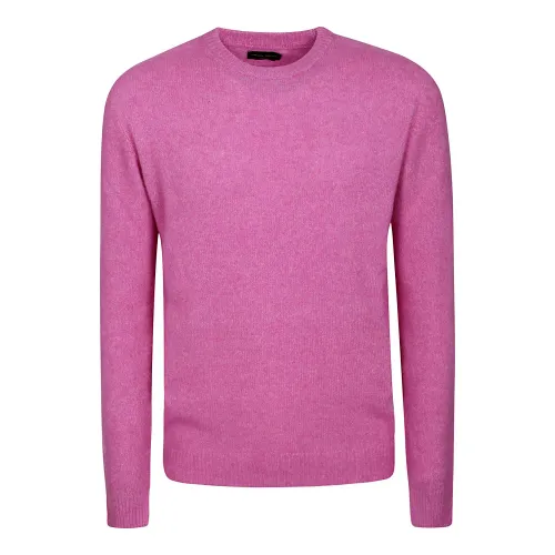 Roberto Collina , Cashmere Ribbed Sweater ,Pink male, Sizes: