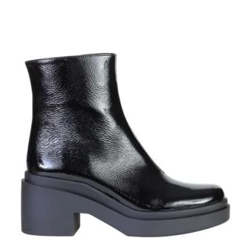 Roberto Festa , Chloe Black Patent Leather Ankle Boot ,Black female, Sizes: