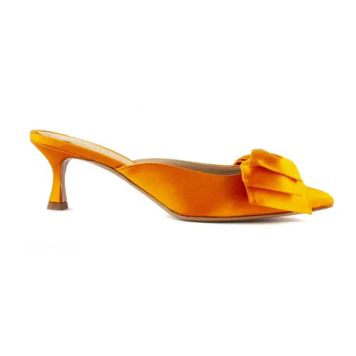 Roberto Festa , Orange Satin Solis Sandals ,Orange female, Sizes: