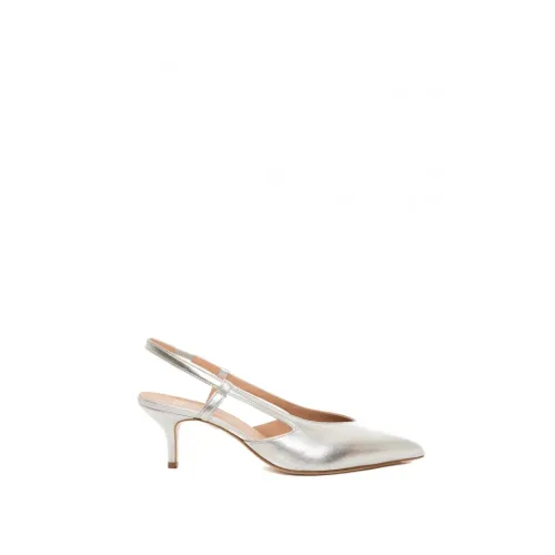 Roberto Festa , Silver Leather High Heel Sandals ,Gray female, Sizes: