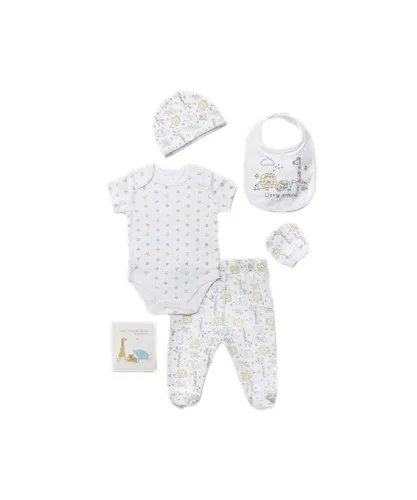 Rock A Bye Baby Boy Animal Print Cotton 6-Piece Gift Set - White
