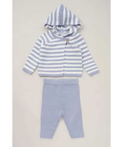 Rock A Bye Baby Boys Knit Cardigan and Trousers Outfit Set - Sky Blue