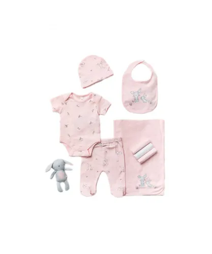 Rock A Bye Baby Girl Bunny Print Cotton 10-Piece Gift Set - Pink