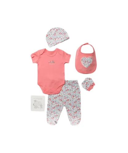 Rock A Bye Baby Girl Floral Print Cotton 6-Piece Gift Set - Pink