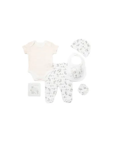 Rock A Bye Baby Girl Rabbits and Bees Print Cotton 6-Piece Gift Set - Pink