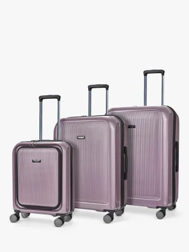Rock Austin 8-Wheel Hard Shell Suitcase, Set of 3 - Purple - Unisex
