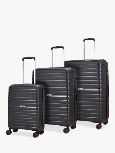 Rock Hydra Lite 8-Wheel Hard Shell Suitcase, Set of 3 - Black - Unisex