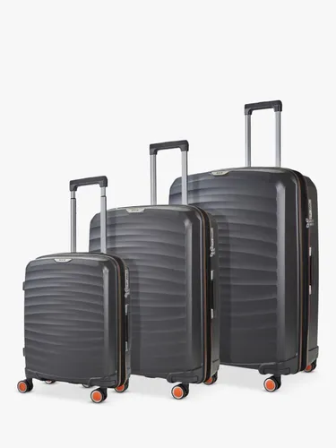 Rock Sunwave 8-Wheel Expandable Hard Shell Suitcase, Set of 3 - Charcoal - Unisex