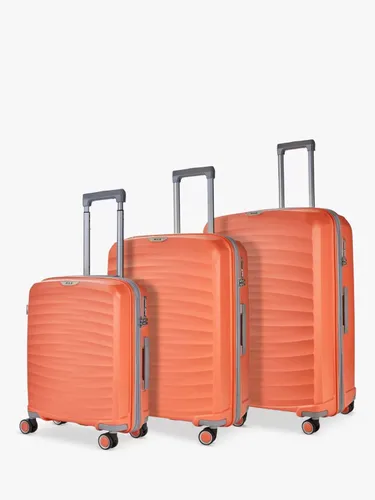 Rock Sunwave 8-Wheel Expandable Hard Shell Suitcase, Set of 3 - Peach - Unisex