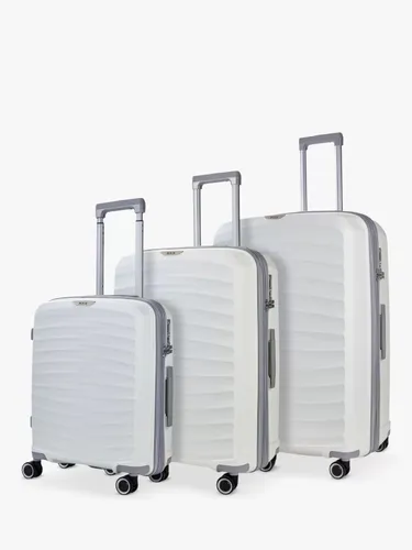 Rock Sunwave 8-Wheel Expandable Hard Shell Suitcase, Set of 3 - White - Unisex