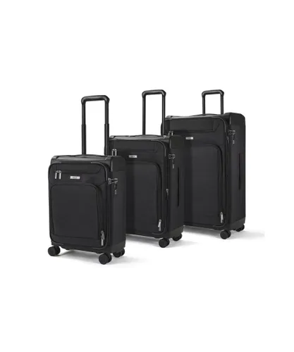 Rock Unisex Parker Set of 3 Hardshell 8 Wheel Spinner Luggage Black - One Size