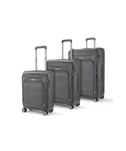 Rock Unisex Parker Set of 3 Hardshell 8 Wheel Spinner Luggage Grey - Green - One Size