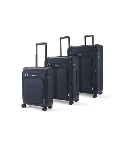 Rock Unisex Parker Set of 3 Hardshell 8 Wheel Spinner Luggage Navy - One Size