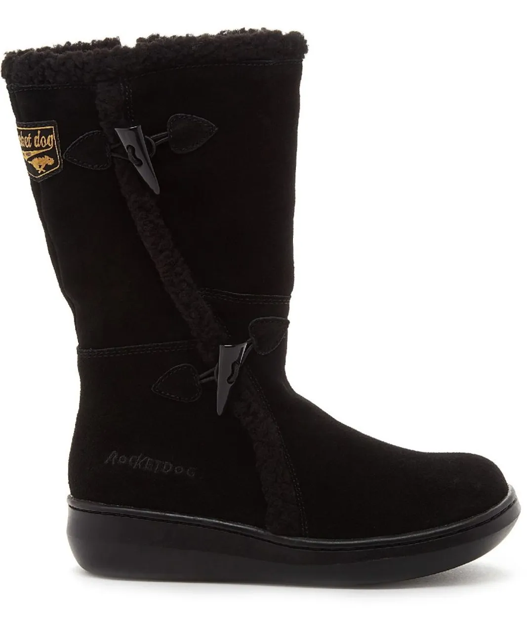 Rocket Dog Womens Slope Mid-Calf Winter Boot - Black Leather