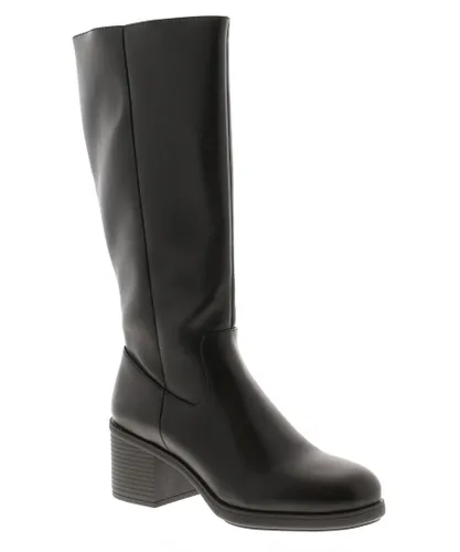Rocket Dog Womenss Stanley Tall Platform Boots in Black Faux Leather (archived)