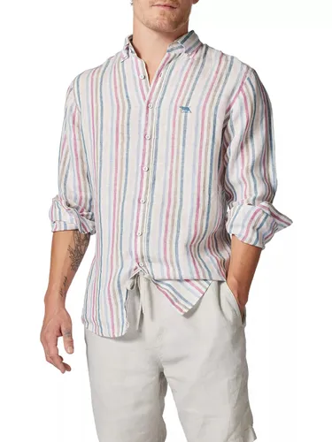 Rodd & Gunn Gimmerburn Striped Linen Slim Fit Shirt, Snow - Snow - Male