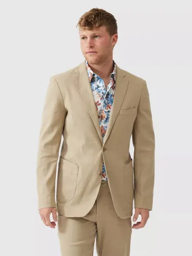 Rodd & Gunn Golden Court Linen Cotton Slim Fit Blazer Jacket - Khaki - Male