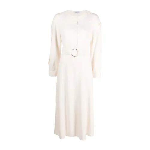 Rodebjer , White Alice Belted Midi Dress ,White female, Sizes: