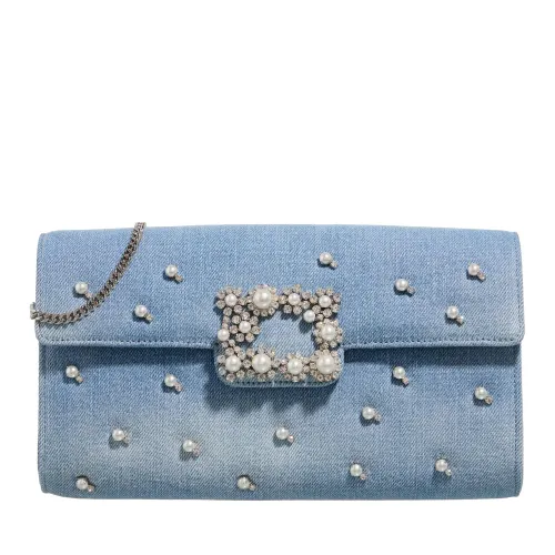 Roger Vivier Crossbody Bags - Flower Strass Pearl Buckle Clutch Bag - blue - Crossbody Bags for ladies