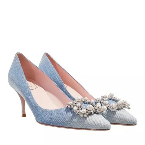 Roger Vivier Pumps & High Heels - Flower Strass Pearl Pumps In Denim - blue - Pumps & High Heels for ladies