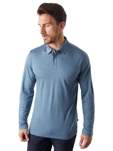 Rohan Merino Cool Long Sleeve Polo Shirt - Shadow Blue Marl - Male