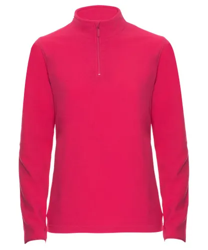 Roly Womens Ladies Half Zip Up Lightweight Microfleece Fur Lined Outdoor Fleece Jacket - Pink