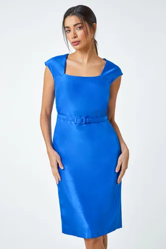 Roman Belted Mini Shift Dress in Royal Blue - Size 18 18 female