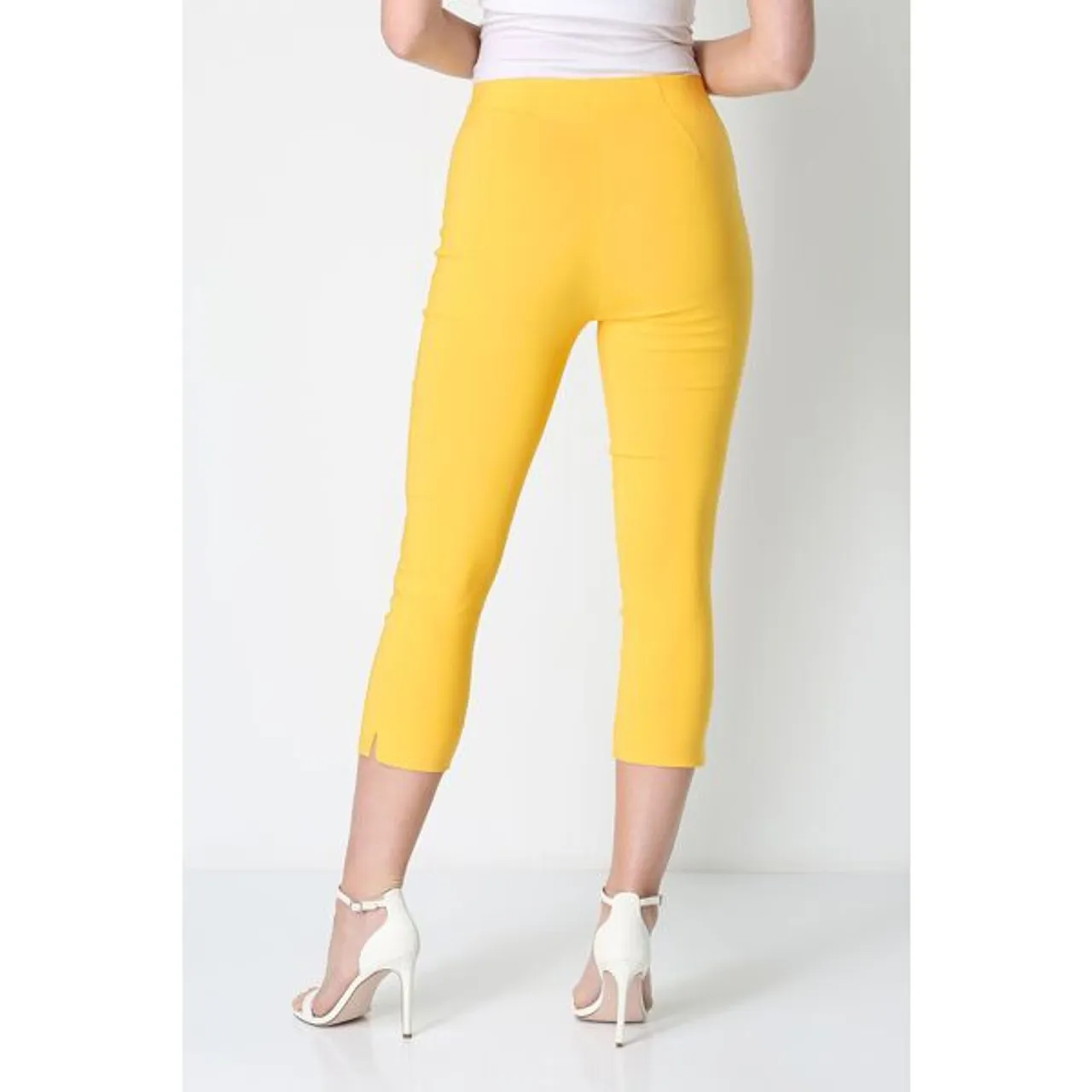 Roman Cropped Stretch Trouser in Yellow 14 female