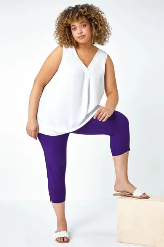 Roman Curve Curve Cropped Stretch Trouser in Purple 2224 female