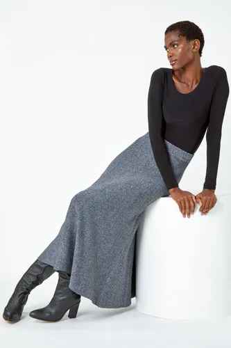 Roman Knitted Midi Stretch Skirt in Grey 12 female