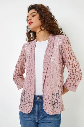 Roman Petal Lace Jacket in Rose Pink 10 female