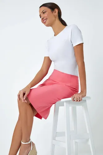 Roman Pull On Stretch Pencil Skirt in Salmon 18 female