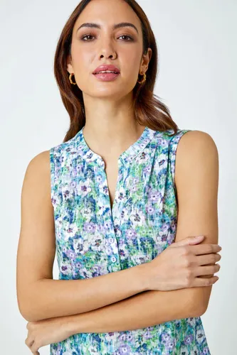 Roman Sleeveless Floral Print Top in Lilac 20 female