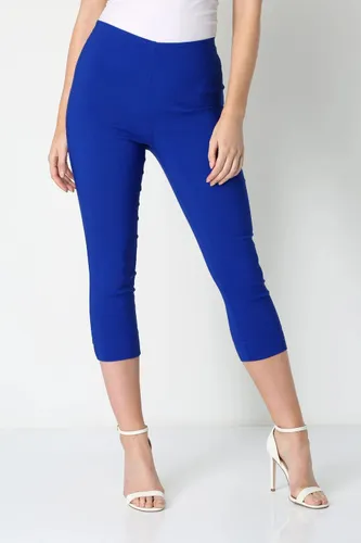 Roman Women's Cropped Stretch Holiday Capri Trousers in Royal Blue 16 female