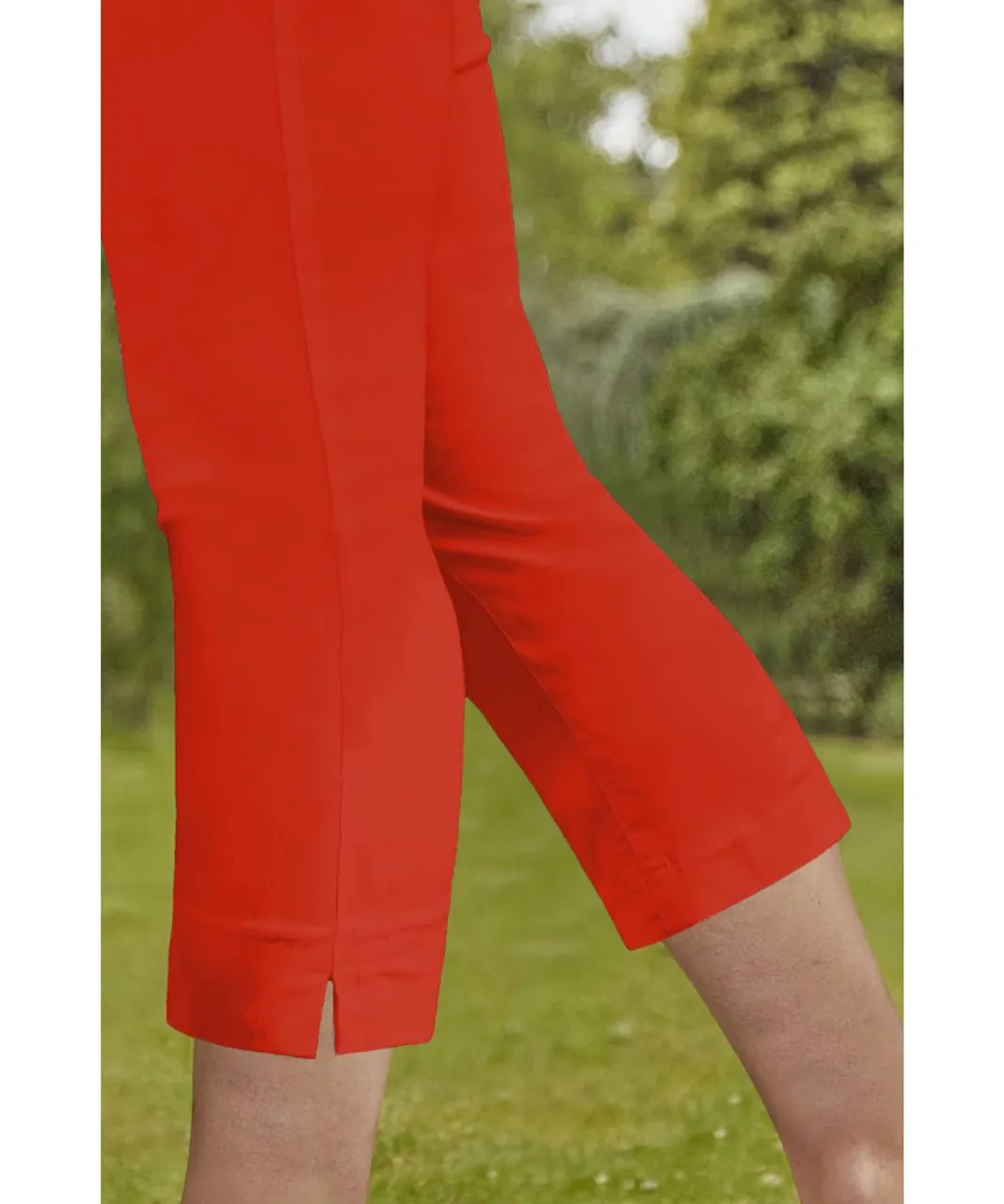 Roman Womens Cropped Stretch Trouser - Orange Viscose