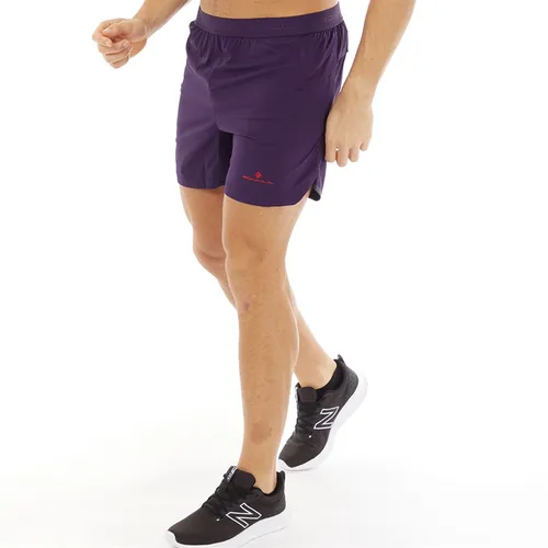 Ron Hill Mens Life 7 Twin 2-In-1 Running Shorts Nightshade/Charcoal Marl