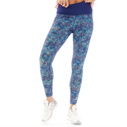 Ron Hill Womens Life Running Tights Deep Blue/Micro Floral